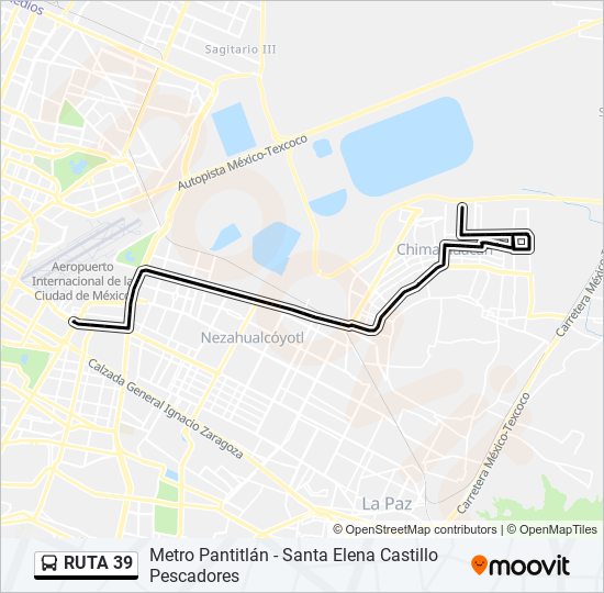 Mapa de RUTA 39 de autobús