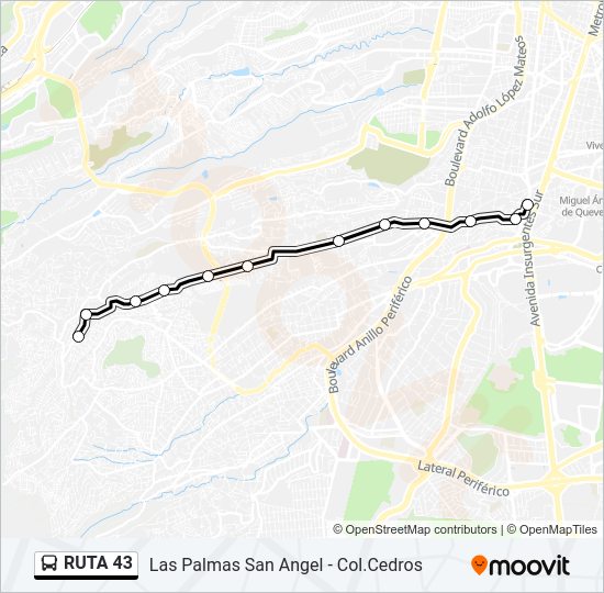 Mapa de RUTA 43 de autobús