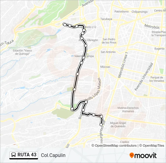 RUTA 43 Bus Line Map