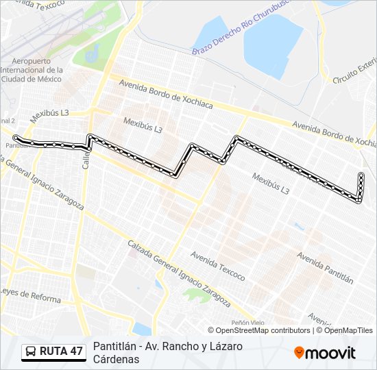 Mapa de RUTA 47 de autobús