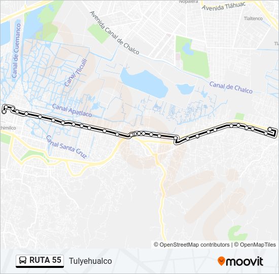 Mapa de RUTA 55 de autobús