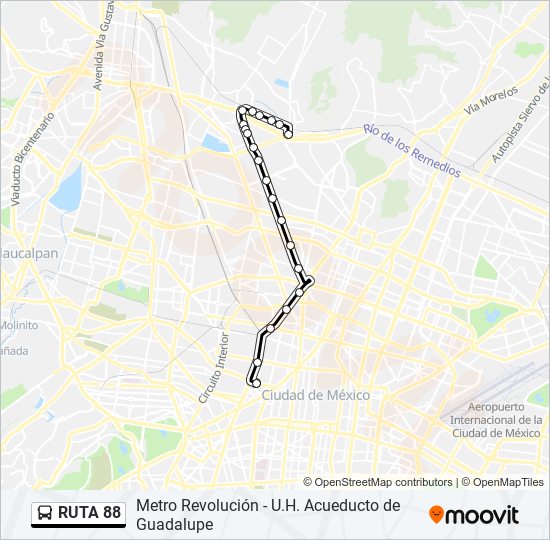 Mapa de RUTA 88 de autobús