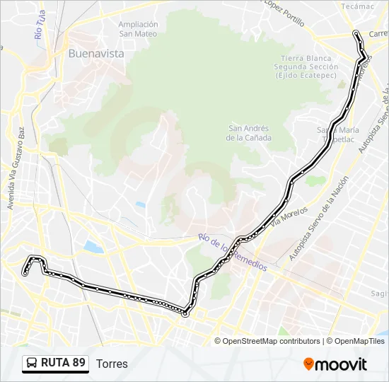 RUTA 89 Bus Line Map