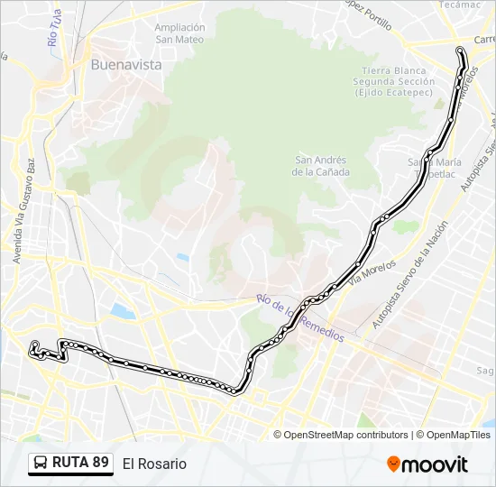 RUTA 89 Bus Line Map