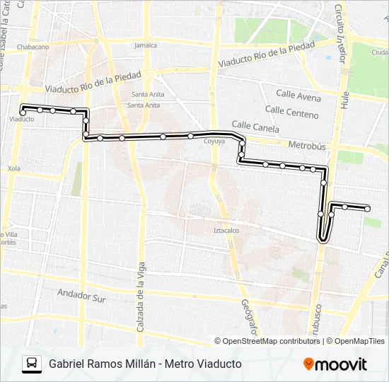 RUTA 101 Bus Line Map