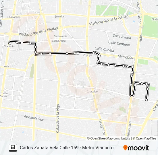 RUTA 101 Bus Line Map