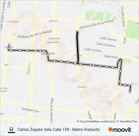 RUTA 101 Bus Line Map