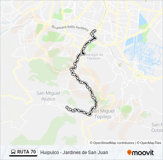 RUTA 70 bus Line Map
