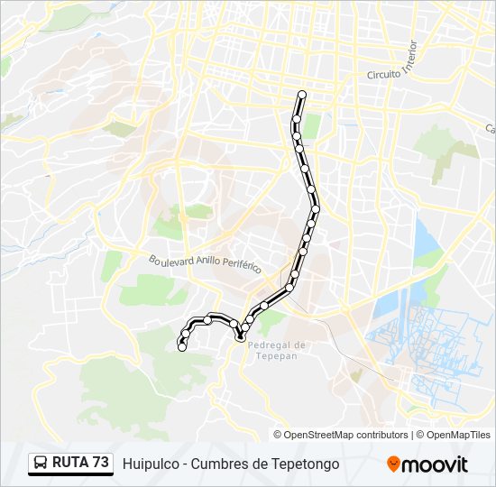 Mapa de RUTA 73 de autobús