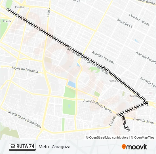 RUTA 74 Bus Line Map