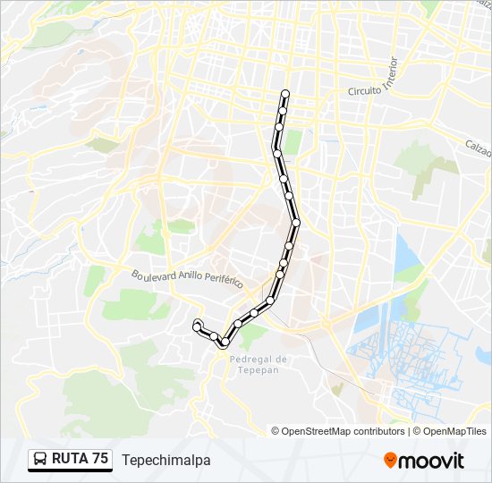 Mapa de RUTA 75 de autobús