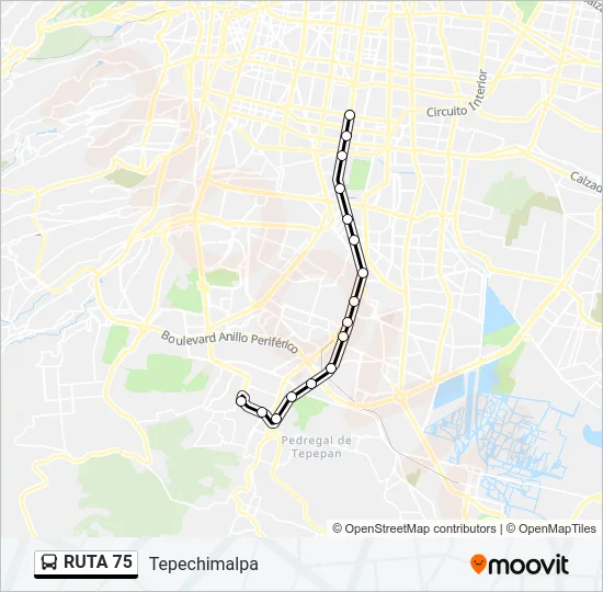 RUTA 75 אוטובוס Line Map