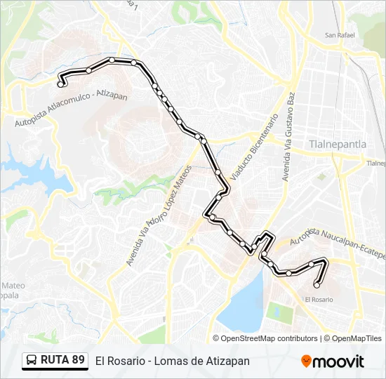 RUTA 89 Bus Line Map