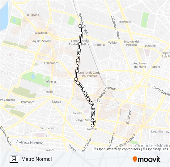 Mapa de RUTA 106 de autobús