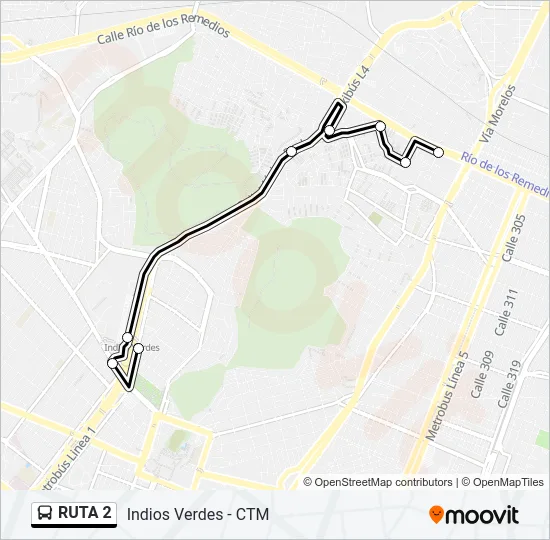 RUTA 2 Bus Line Map