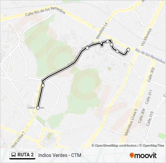 RUTA 2 Bus Line Map