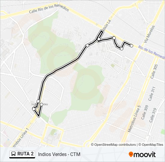 Ruta 2: Horarios, Paradas Y Mapas - Indios Verdes (Actualizado)