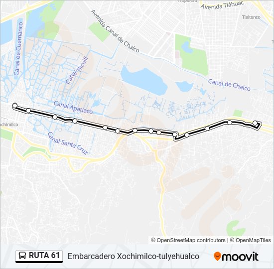 Mapa de RUTA 61 de autobús
