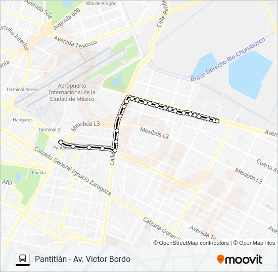 PANTITLÁN - AV. VICTOR BORDO Bus Line Map