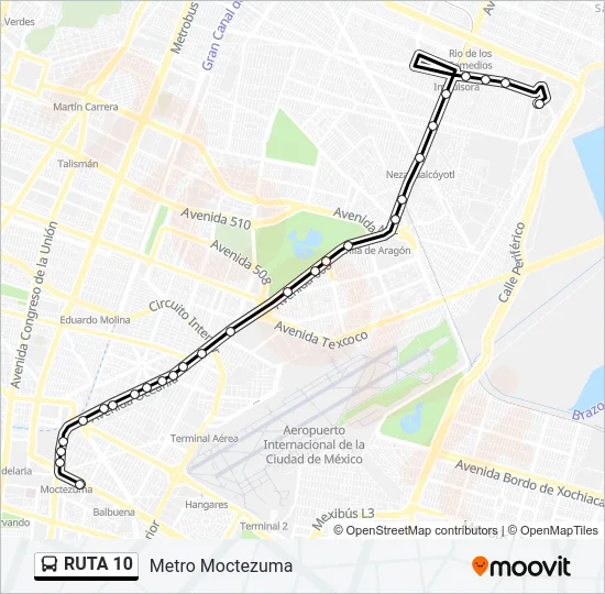RUTA 10 Bus Line Map