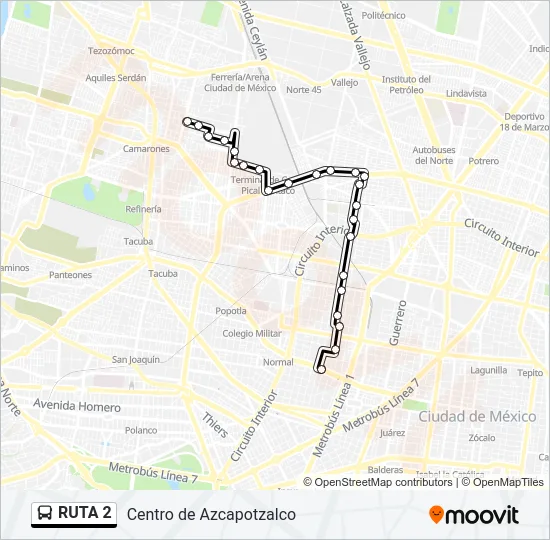RUTA 2 Bus Line Map