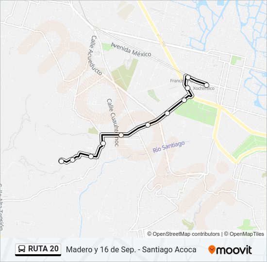 Mapa de RUTA 20 de autobús