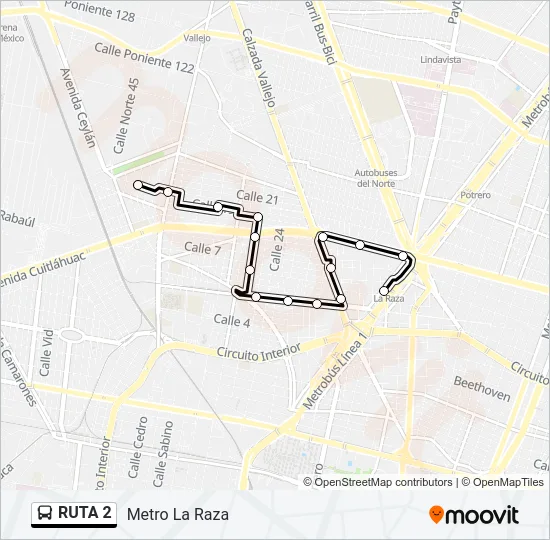 RUTA 2 Bus Line Map