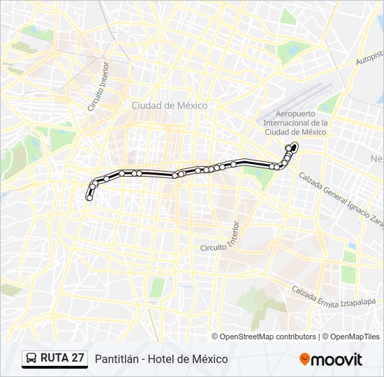 Mapa de RUTA 27 de autobús
