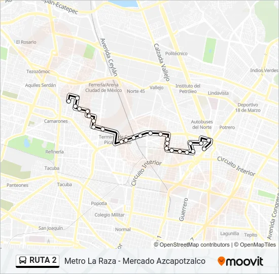 RUTA 2 Bus Line Map