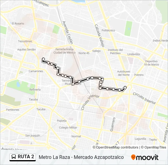 RUTA 2 Bus Line Map