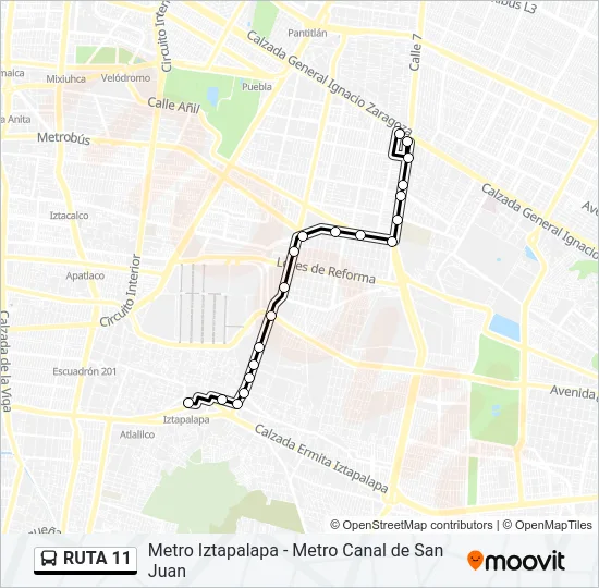 RUTA 11 Bus Line Map