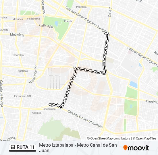 RUTA 11 bus Line Map