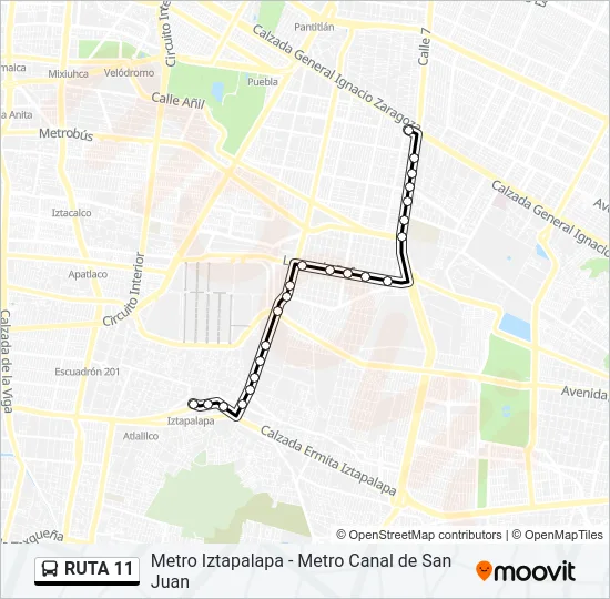 RUTA 11 Bus Line Map