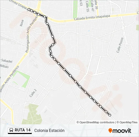 RUTA 14 Bus Line Map