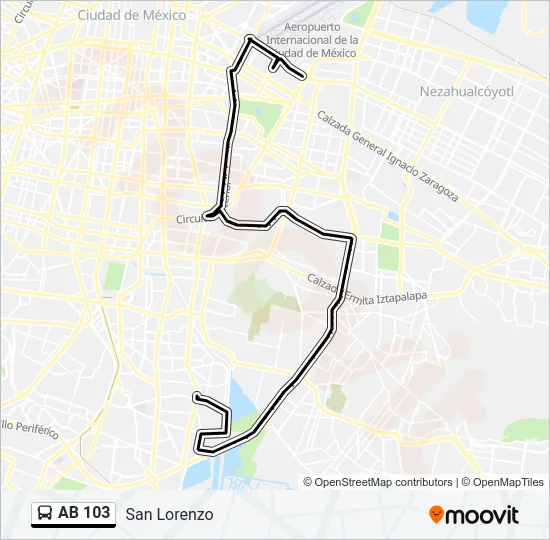 AB 103 Bus Line Map