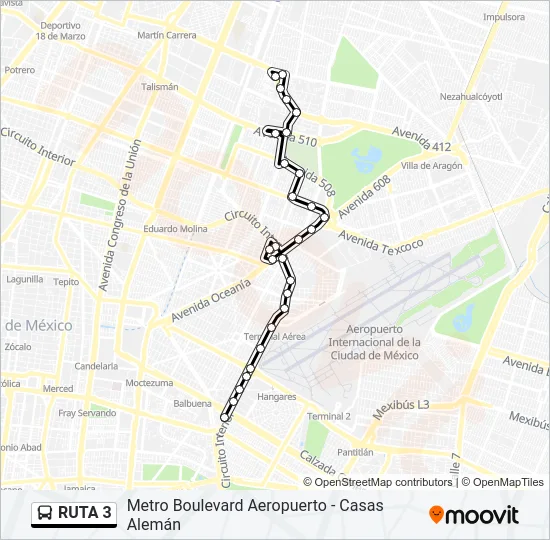 RUTA 3 Bus Line Map