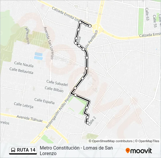 RUTA 14 Bus Line Map