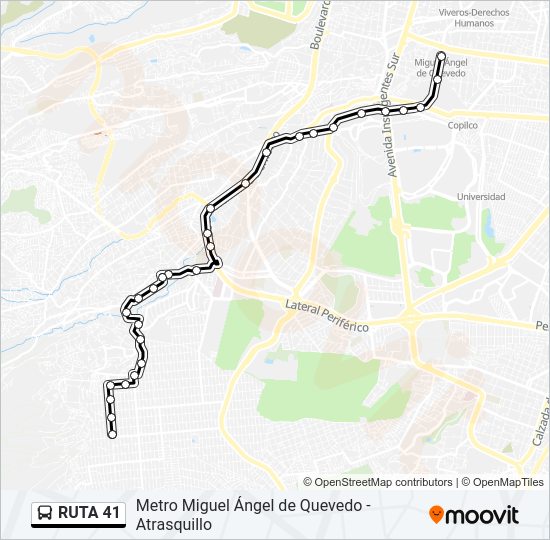 Mapa de RUTA 41 de autobús
