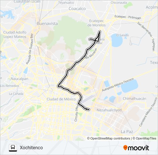 Mapa de RUTA 100 de autobús