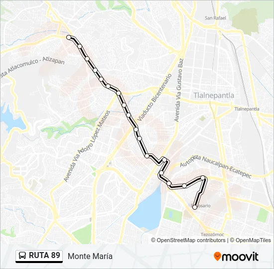 RUTA 89 Bus Line Map