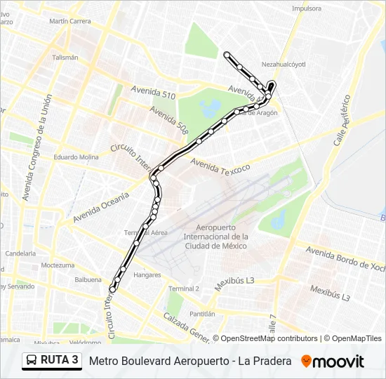 RUTA 3 Bus Line Map