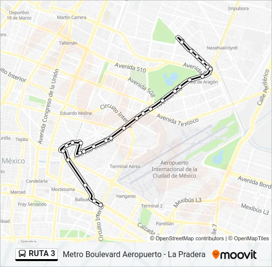 RUTA 3 Bus Line Map