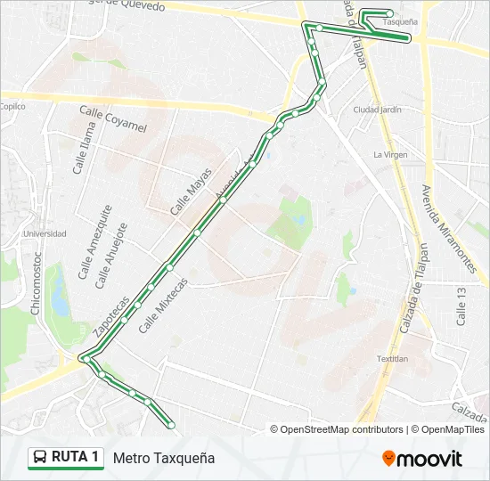 RUTA 1 Bus Line Map