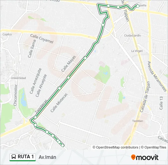 RUTA 1 Bus Line Map