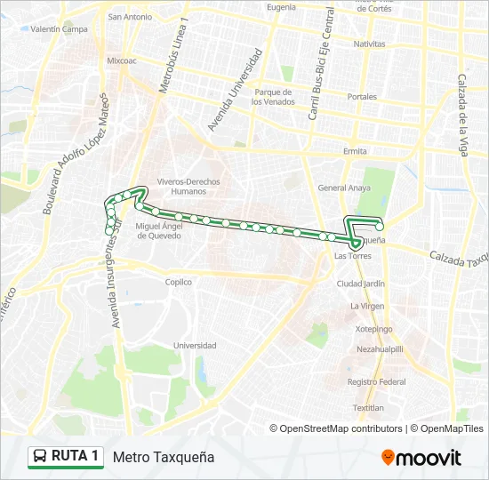 RUTA 1 Bus Line Map
