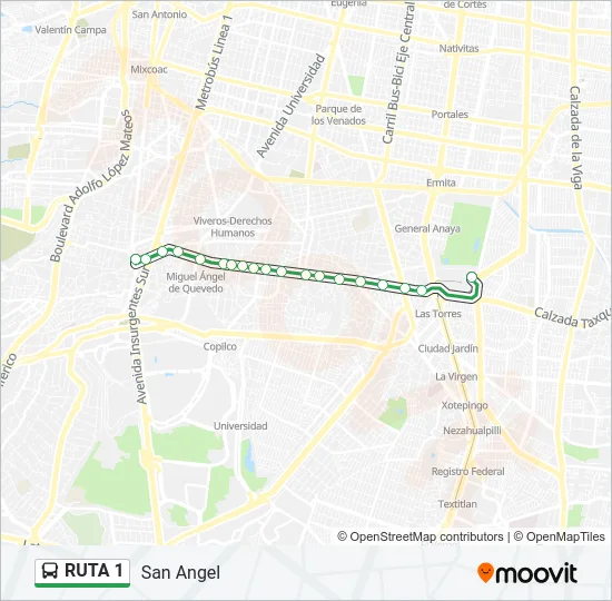RUTA 1 Bus Line Map