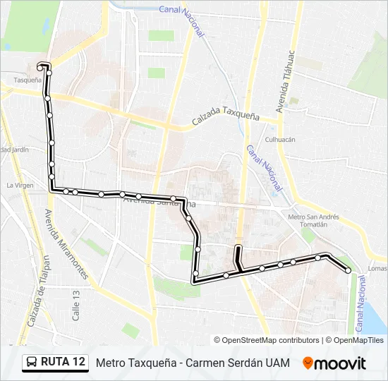 RUTA 12 Bus Line Map