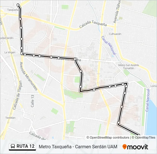 RUTA 12 Bus Line Map