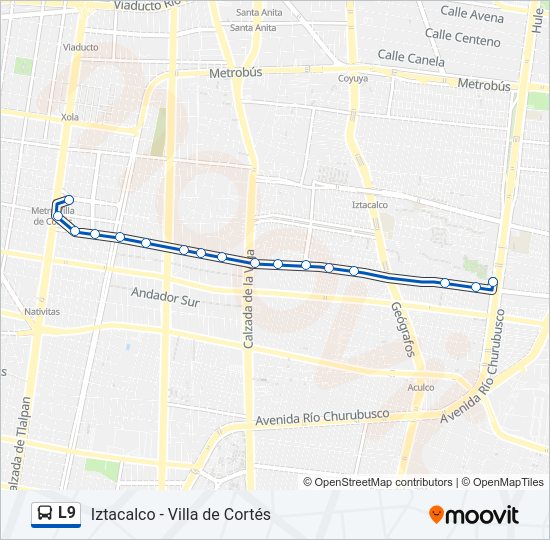 Mapa de L9 de autobús