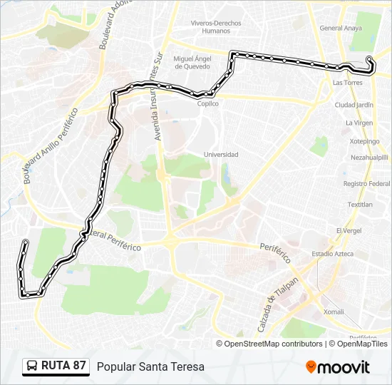 RUTA 87 Bus Line Map